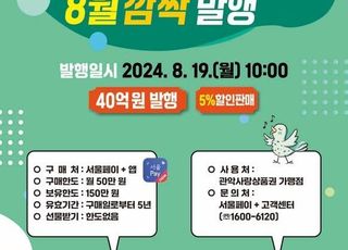 서울 관악구, 8월 19일 관악사랑상품권 40억원 발행