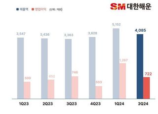 대한해운 2Q 영업익 722억원...전년比 11% 증가