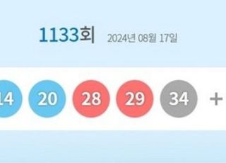 1133회 로또 당첨번호 '13·14·20·28·29·34'…1등 당첨지역 어디?