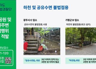 경기도, 하천부지 무단 점유 등 불법행위 9건 적발