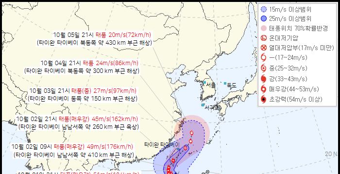 [오늘 날씨] "연휴에 나들이 갈까 했는데" 태풍 '끄라톤', 이동 경로와 한반도 영향력은?