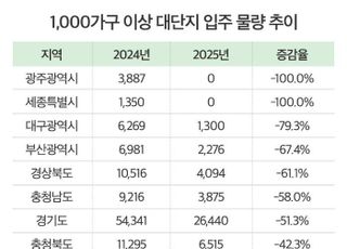 내년 1000가구 이상 대단지 입주 40% 감소…12년만에 최저