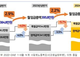 "대기업 성과급 감소하자 상반기 근로자 임금상승률 둔화"