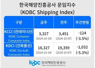 K-컨테이너 운임지수 13주 연속 하락