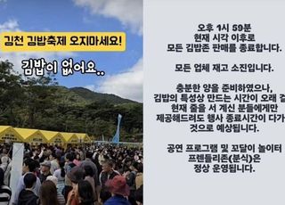 '우왕좌왕' 앙꼬없는 찐빵, 김밥축제에 김밥 없었다