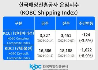 15주 연속 하락하던 K-컨테이너운임지수, 2.2% 상승 ‘반등’