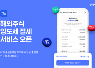 한투證, 해외주식 양도세 절세 서비스 출시