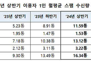 방통위 “올 상반기 불법스팸 수신량 역대 최다”