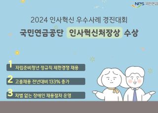 연금공단, ‘인사혁신처장상’ 수상…인사제도 혁신 성과 인정