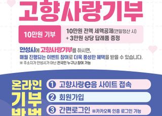 안성시, 2024년도 고향사랑기부 모금액 6억 6879만원…경기도 1위