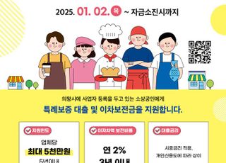 의왕시, 2025년 소상공인 특례보증 및 이자보전금 최대 5000만원 지원