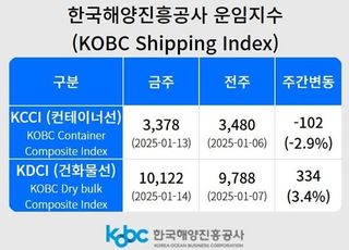 컨테이너 해상운임, 전주 대비 2.9%↓…6주 연속 상승 마감