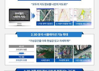 국토부, 맞춤형 지도·3D분석·시뮬레이션 등…브이월드 3단계 서비스 시작