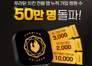 푸라닭 치킨, 전용 앱 누적 회원수 50만 명 돌파