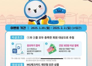 MG체크카드, 설맞이 전통시장 캐시백 이벤트 실시