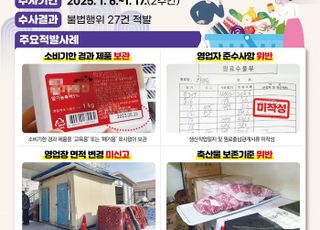 경기도, 소비기한 경과 등 설 먹거리 안전 위협…불법행위 27건 적발