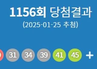 제1156회 로또 당첨번호 '30·31·34·39·41·45'번...1등 당첨 지역 어디? '꾸미로또복권' 수동 5개 당첨