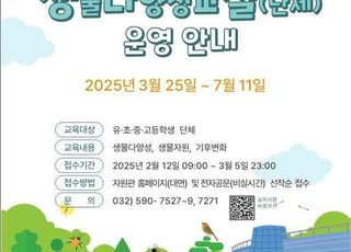 생물자원관, 유아·청소년 대상 생물다양성교육 참가자 모집