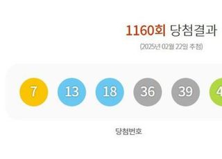 제1160회 로또 당첨번호 '7·13·18·36·39·45'번...1등 당첨 지역 어디?