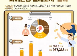 경기도, 보이스피싱 등 평균 피해액 810만원…‘기관사칭형’ 가장 많아