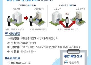 서울 구로구, '부동산중개업 폐업신고' 구청·세무서 어디에서나 한번에