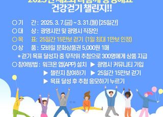 [광명 소식] 걸음수 15만보 달성 300명에 문화상품권 지급