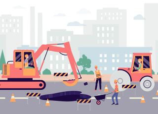 고양 도로공사 중 매몰 사고…2명 부상