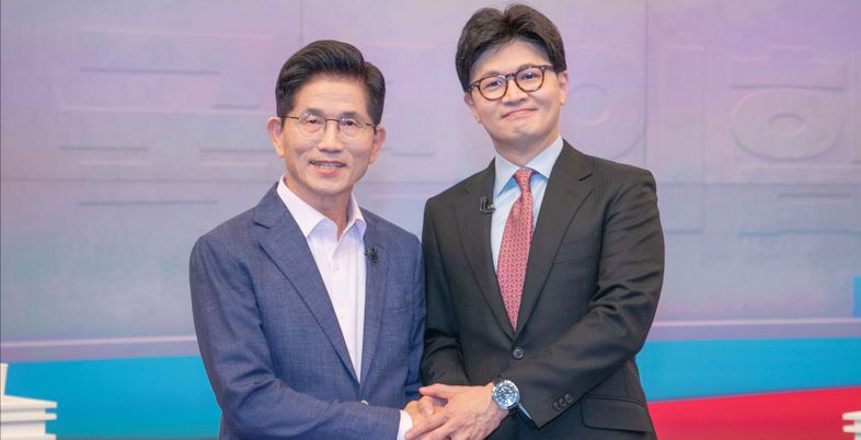 한동훈 "한덕수에 후보 양보하나?" 김문수 "어떤 명분인지 납득 안돼" [결선토론]