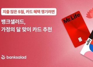 뱅크샐러드, 가정의 달 맞아 혜택 다양한 신용카드 추천