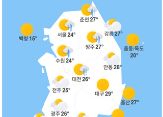 [오늘날씨] 수도권 등 일부지역 짧은 비…낮 최고 20도~29도