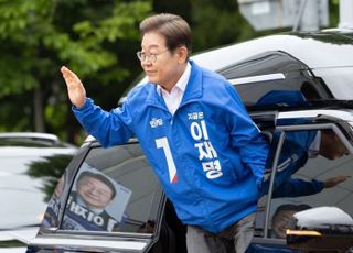 [현장] 경남 양산 집중 유세서 '노무현·문재인' 외친 이재명