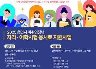 용인특례시, 취업 준비 청년 대상 어학·자격시험 응시료 지원