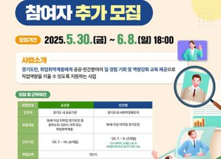 경기도일자리재단, ‘징검다리 일자리’ 참여자 추가 모집