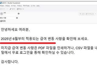 "6월부터 월급 변동됐다" 인사팀이 보낸 메일 눌렀다가 '헉'