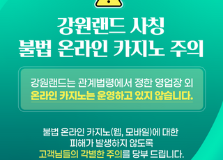 강원랜드 사칭 온라인 불법 사이트 적발 강력 대응