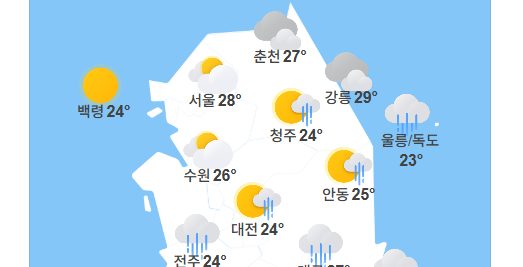[오늘날씨] 전국 흐리고 매우 강한 비…대부분 소강