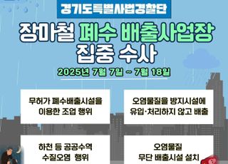 경기도, 장마철 폐수 배출사업장 집중 수사