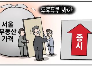 [D-시사만평] 서울 부동산·증시 동시에 들썩… 새 정부 '대책'은 북치고 장구치고?