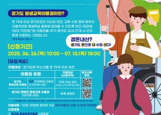 경기도, ‘평생교육이용권’접수…1인당 35만원 지원
