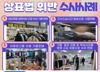 경기도, SNS 라이브방송 등으로 짝퉁 판매한 9명 입건