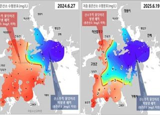 줄어든 강수량, 진해만 ‘산소부족 물덩어리’ 강도 약화 시켰다