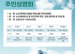 [인천소식] 인천시, 노후계획도시정비 기본계획 주민설명회 개최