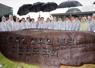 국회, '계엄 해제' 상징석 설치…우원식 의장 "국민 중심 국회" 다짐