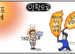 [D-시사만평] '트럼프 관세'에 '법인세 인상'까지… 안팎으로 시달리는 韓기업