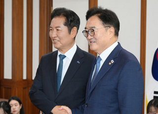 정청래, 우원식 국회의장 예방…"3대 개혁 도와달라"