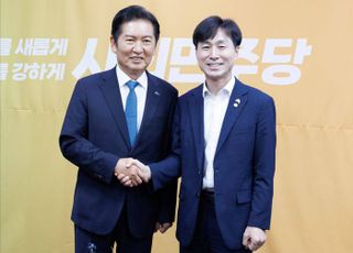 정청래 민주당 대표, 한창민 사회민주당 대표 예방