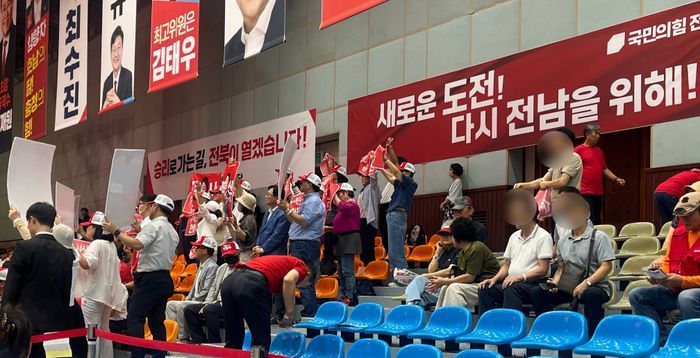 [현장] 김문수·장동혁엔 '야유' 안철수·조경태는 '보이콧' 왜 [충청·호남 합동연설회]