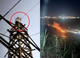 여친 보고 있는데…송전탑 올라간 20대男, 감전사에 산불까지