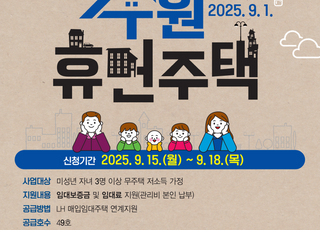 수원특례시, '다자녀 수원휴먼주택' 입주자 모집