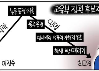 교육부장관 의혹 1범 이진숙 'out' 4범 최교진 'safe'?…대통령실 맘대로 인사 '만세' [D-시사만평]